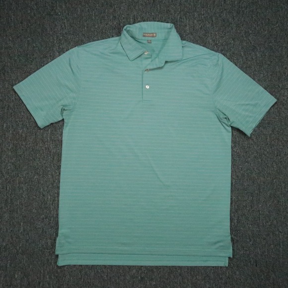 Peter Millar Shirt Men Large Blue Green Halifax Performance Summer‎ Comfort - Picture 1 of 8